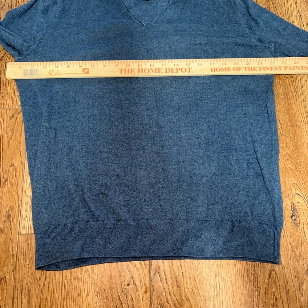 Banana Republic Blue Pima Cotton Cashmere VNeck Sweater Mens Large Knit Pullover
